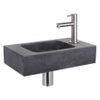 Differnz Force pack lave-mains – 40 x 22 x 9 cm – pierre naturelle noire – robinet droit chromé mat SW373175