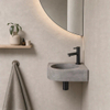 Fortifura Fuente kit lave-mains - 31.5x31.5x10cm - trou de robinet au centre - avec robinet noir mat - béton (gris) SW1111538