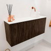 Mondiaz JOYA 90cm meuble de toilette - couleur Walnut - Vasque FAYE position Droite Sans trou de robinet couleur Talc SW1421275