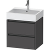 Duravit Ketho.2 Wastafelonderbouwkast - met 2 laden - 58.4x46x54.9cm - met grepen antraciet - grafiet mat SW773000