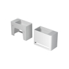 INK Hangar lave-mains - 40x20x30cm - vasque gauche - sans trou robinet - blanc mat SW484543