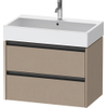 Duravit Ketho.2 Wastafelonderbouwkast - met 2 laden - 78.4x46x54.9cm - met grepen antraciet - linnen mat SW772396