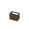 INK Wastafelonderkast - 70x45x52cm - 2 lades - greeploos - met houten keerlijst - MDF - Chocolate SW493533