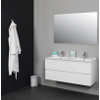 Adema Bella badmeubel met keramiek wastafel 2 kraangaten met spiegel 120X55X46cm Wit hoogglans SW398163 Adema Bella badmeubel met keramiek wastafel 2 kraangaten met spiegel 120X55X46cm Wit hoogglans SW398163