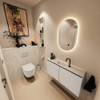 MONDIAZ TURE-DLUX Meuble toilette - 100cm - Linen - EDEN - vasque Ostra - position centrale - 1 trou de robinet SW1104908