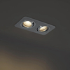 QAZQA Alberto Ensemble spots encastrées - set de 2 spots - 11x17,5cm - y compris ampoule led claire - IP44 - Rectangulaire - Gunmetal SW1477243