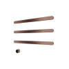 Hotbath &MORE Handdoekradiator - 80x57cm - soft square - 3 stangen - horizontaal - met schakelaar - PVD - geborsteld koper SW1245813