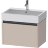 Duravit Ketho.2 Wastafelonderbouwkast - met 1 lade - 68.4x46x44cm - met greep antraciet - taupe supermat SW772433