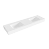 Mondiaz GRUNNE Lavabo suspendu - 150cm - 2 lavabos - bord 12cm - solid surface Talc SW424403