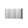 INK SPK2 spiegelkast – 140x74x14 cm – 3 deuren, dubbelzijdige spiegeldeuren – Massief eiken Charcoal SW439983
