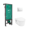 Hansgrohe EluPura Original S Ensemble WC - WC - abattant - réservoir encastré - plaque de commande - blanc SW1406570