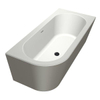 Xenz charley xs baignoire d'angle, droite 165x75 bicolor edelweiss/anthracite avec fente, vidage blanc mat SW381862