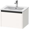 Duravit Ketho.2 Wastafelonderbouwkast - met 1 lade - 61x48x44cm - met greep antraciet - wit supermat SW772022
