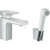 Hansgrohe Vernis Shape 1 greeps wastafelkraan - 100 zinc - handdouche en doucheslang - 160cm - hoogglans chroom SW651338