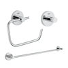 Grohe Essentials Accessoireset 3-delig - handdoekhouder - handdoekhaak - toiletrolhouder zonder klep - chroom SW529085