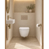 QeramiQ Dely Swirl Compact Ensemble WC - réservoir encastré QeramiQ flush - abattant slim - plaque de commande en plastique taupe - boutons ronds - blanc brillant SW1590523