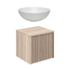 Crosswater Limit Badkamermeubelset - 50x45x45cm - 1 lade - keramieken waskom - modern oak/anthracite (hout) SW1126086