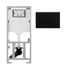 Geberit Réservoir encastré UP320 avec plaque de commande QeramiQ metal - double chasse - boutons rectangulaires - métal noir mat SW976084