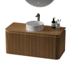 Royal Plaza Terra Edge Ensemble meuble de salle de bains - 100x45.5x46cm - plan de toilette - 2 tiroirs - sandwood (chêne clair) SW1471948