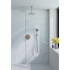 FugaFlow Eccelente Acces Ensemble de douche de tête encastrée - rond - thermostatique - bras de plafond - douche de tête 25cm - douchette ronde - flexible lisse - Laiton brossé PVD (Or) SW1450188