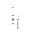Hotbath Buddy IBS - Regendoucheset - 15cm plafondarm - 20cm ronde hoofddouche - 3 standen handdouche - 2 stopkranen - geborsteld nikkel (RVS) SW18196