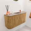 Mondiaz JOYA-DLUX 83.2cm toiletmeubel - ronding links en rechts kleur Oak - Wastafel FAYE positie Midden 1 kraangat kleur Saba. SW1424219