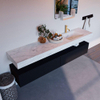 Mondiaz ALAN-DLUX Ensemble de meuble - 200cm - meuble Urban mat - 2 tiroirs - Lavabo Cloud Opalo suspendu - vasque Droite - 1 trou de robinet SW806476