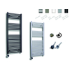Sanicare radiateur électrique design 111,8 x 45 cm 596 watts thermostat chrome en bas à gauche blanc SW890928