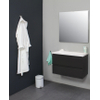 Basic Line Bella Ensemble meuble de salle de bains - 80x55x46cm - 1 lavabo - Acrylique - Blanc - 0 trou de robinet - Miroir mural sans éclairage - Mélamine anthracite mat SW398103