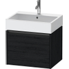 Duravit Ketho.2 Wastafelonderbouwkast - met 1 lade - 58.4x46x44cm - met greep antraciet - eiken zwart mat SW772861