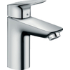 Hansgrohe Logis 1 greeps wastafelkraan - 100 met trekwaste - hoogglans chroom 0605647