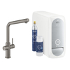 Grohe Blue Home Keukenkraan - L-Uitloop - 1-gats - filterfunctie - plat licht en bruisend water - brushed hard graphite (antraciet) SW354696