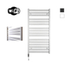 Sanicare HVW - Moda Radiateur électrique - 120x60cm - 876W - wifi - thermostat - chrome - en bas à gauche - blanc mat SW1185682