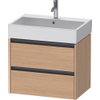 Duravit Ketho 2 meuble sous-lavabo avec 2 tiroirs 68.4x46x54.9cm avec poignées chêne naturel mat anthracite SW772249