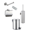 FugaFlow Eccelente Acces Toiletset 5-delig - toiletrolhouder - reserverolhouder - toiletborstelhouder - handdoekhaak - pedaalemmer - Geborsteld RVS PVD SW1450718