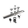 Easy Drain Multi élément encastré sans grille avec garde d'eau 30/35/50mm 9,8x80cm profondeur d'encastrement à partir de 79mm avec sortie latérale 2301375