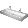 Duravit Vero air Wastafel - geslepen - met 2x1 kraangat - zonder overloop - 120x47cm - met wondergliss - inclusief bevestiging - wit SW156947