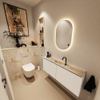 MONDIAZ TURE-DLUX Meuble toilette - 120cm - Talc - EDEN - vasque Frappe - position centrale - 1 trou de robinet SW1102609