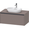 Duravit ketho 2 meuble sous lavabo avec plaque de console avec 1 tiroir 100x55x45.9cm avec poignée anthracite basalte mate SW772204