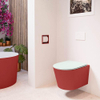 Mondiaz LAVIE WC suspendu – sans bride – 36 x 53 cm – avec abattant softclose – Fire (rouge), abattant Greey (vert clair/gris) SW1208673