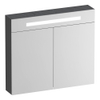 BRAUER Promise Deluxe armoire de toilette - 80x70x15cm - avec éclairage - 2 portes miroir double face - Gris Bois SW1203676