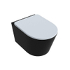 Mondiaz LAVIE WC suspendu – sans bride – 36 x 53 cm – avec abattant softclose – Urban (noir), abattant Clay (bleu clair/gris) SW1208785