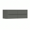 H&R Badmeubelen Juice Meuble sous vasque - 140x45x50cm - angle gauche arrondi - 4 tiroirs - poignée intégrée - Petrol mat SW1490376