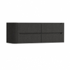 H&R Badmeubelen Juice Wastafelonderkast - 140x45x50cm - linkerhoek afgerond - 4 lades - geïntegreerde greep - basalt SW1490389