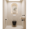 QeramiQ Dely Pack WC - réservoir encastré Geberit UP320 Burda - plaque de déclenchement blanche - abattant WC softclose 35 mm - noir mat SW1235434