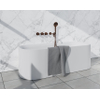 Fortifura Nebbio Ensemble combiné bain - mitigeur thermostatique - coude mural avec support de douchette - flexible de douche métallique - douchette ronde - bec verseur - cuivre brossé SW1238047