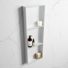 Mondiaz Easy nis 29.5x89.5x8cm voor Inbouw/opbouw 3 open vakken Solid surface Talc/Greey SW643862