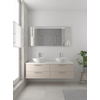 Bruynzeel Combo badmeubelset 150x45cm 2 wasbakken 4 lades met spiegel met softclose ceramic kasjmier grijs SW383595 Bruynzeel Combo badmeubelset 150x45cm 2 wasbakken 4 lades met spiegel met softclose ceramic kasjmier grijs SW383595
