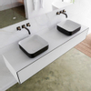 Mondiaz Lagom Meuble salle de bains 170x30.9x45cm Solid Surface Urban 2 tiroirs avec lavabo BINX vasque à poser double sans trous de robinet SW409341