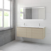 Bruynzeel Matera badmeubelset 56.5x150x50cm 2 kraangaten 2 wasbakken 4 lades met spiegel met softclose composite natuur eiken SW384431 Bruynzeel Matera badmeubelset 56.5x150x50cm 2 kraangaten 2 wasbakken 4 lades met spiegel met softclose composite natuur eiken SW384431
